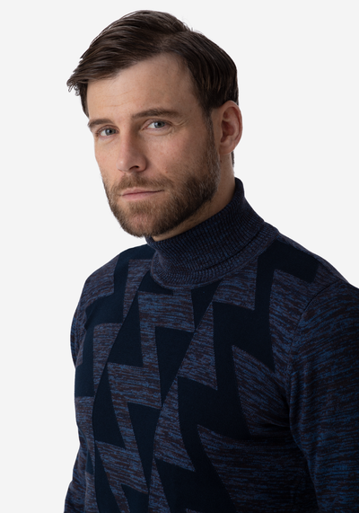 Royal Blue Lightning Turtle Neck Pullover