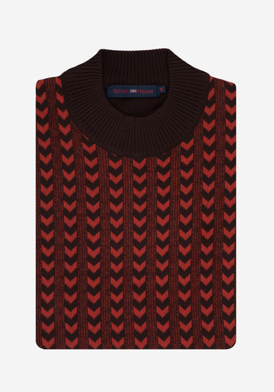 Orange Brown Arrows Pullover