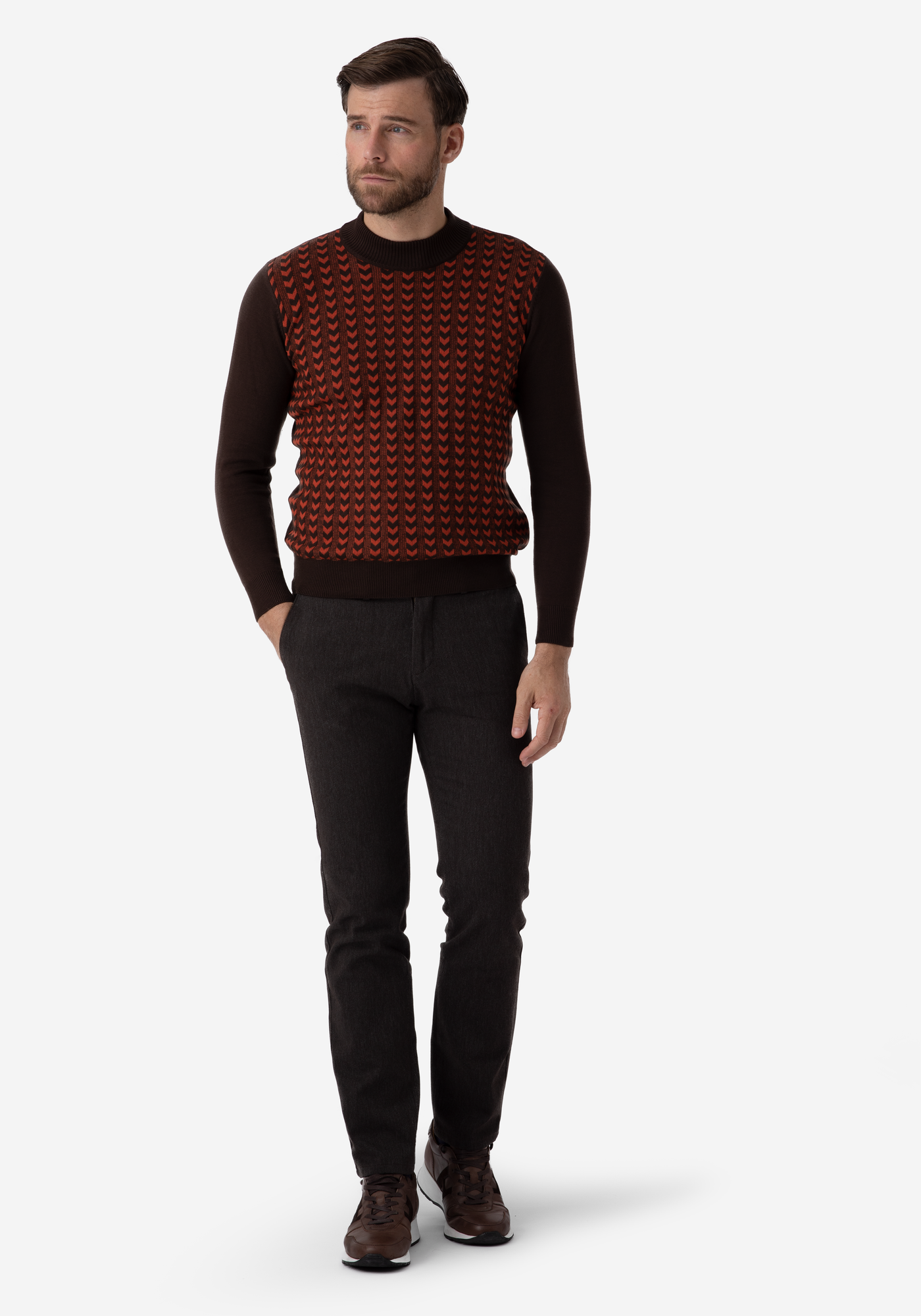 Orange Brown Arrows Pullover