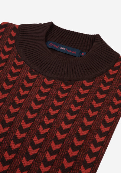 Orange Brown Arrows Pullover
