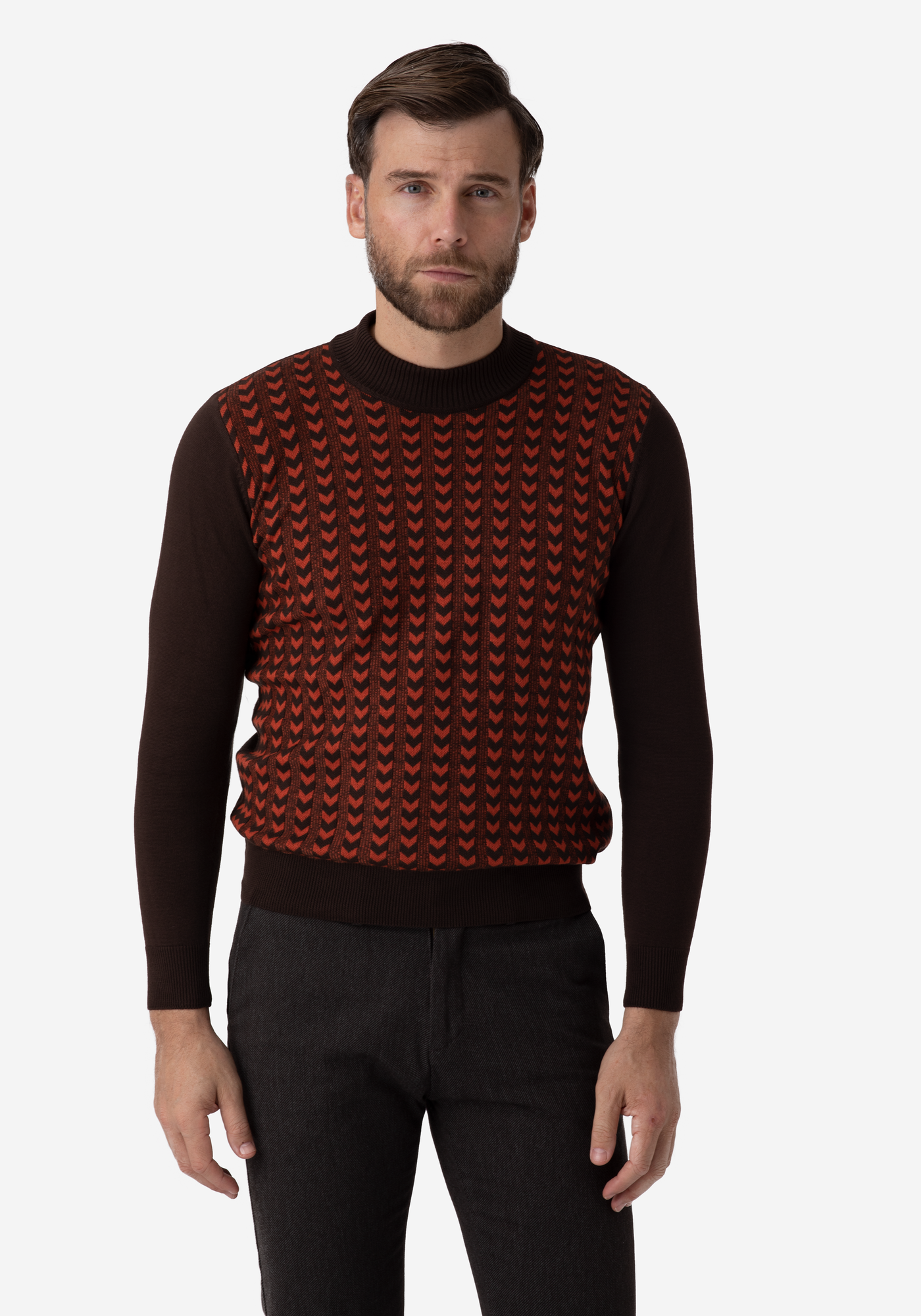 Orange Brown Arrows Pullover