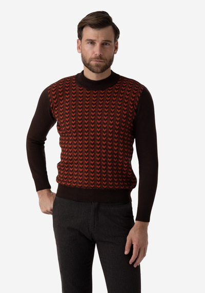 Orange Brown Arrows Pullover