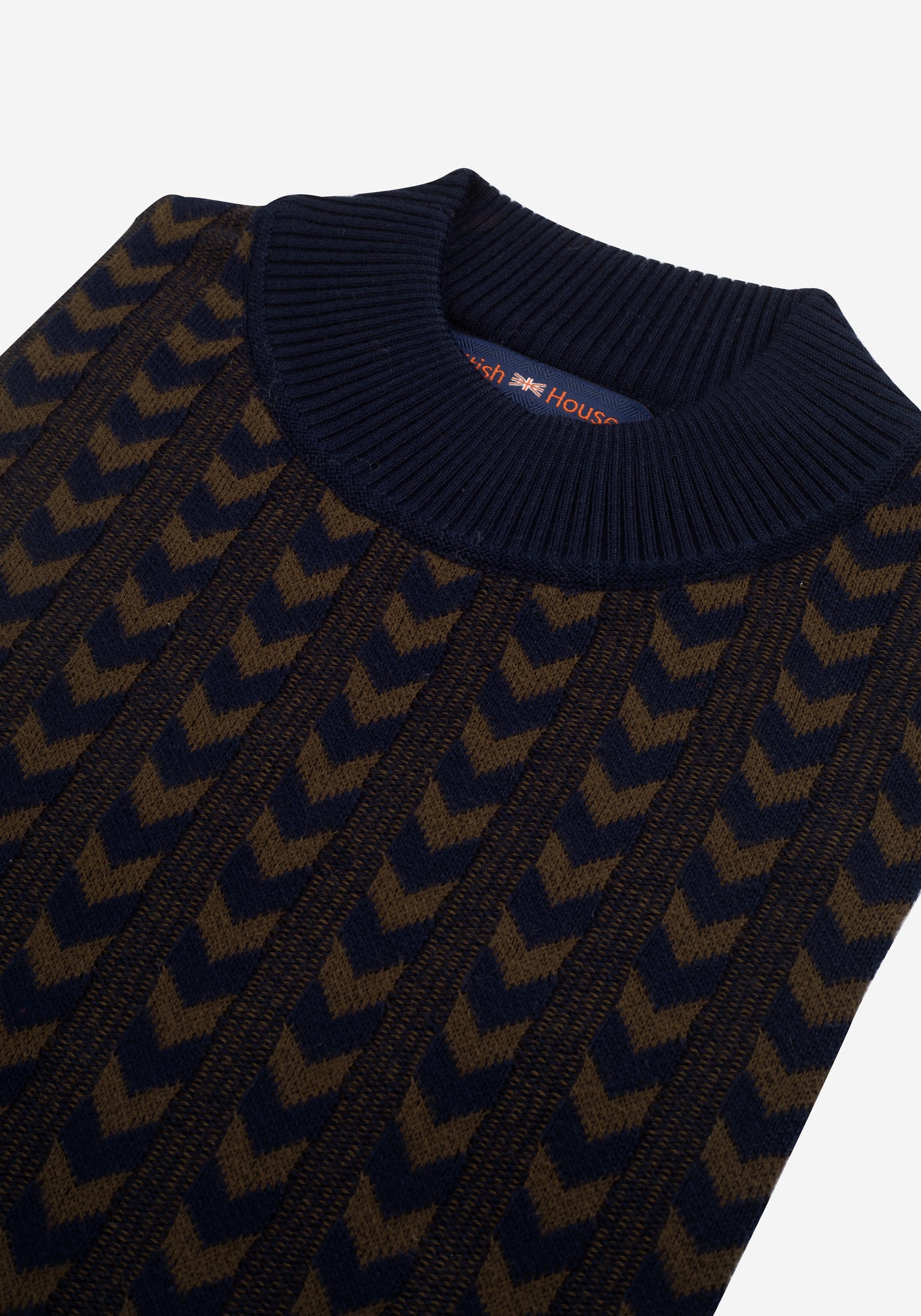 Navy Brown Arrows Pullover
