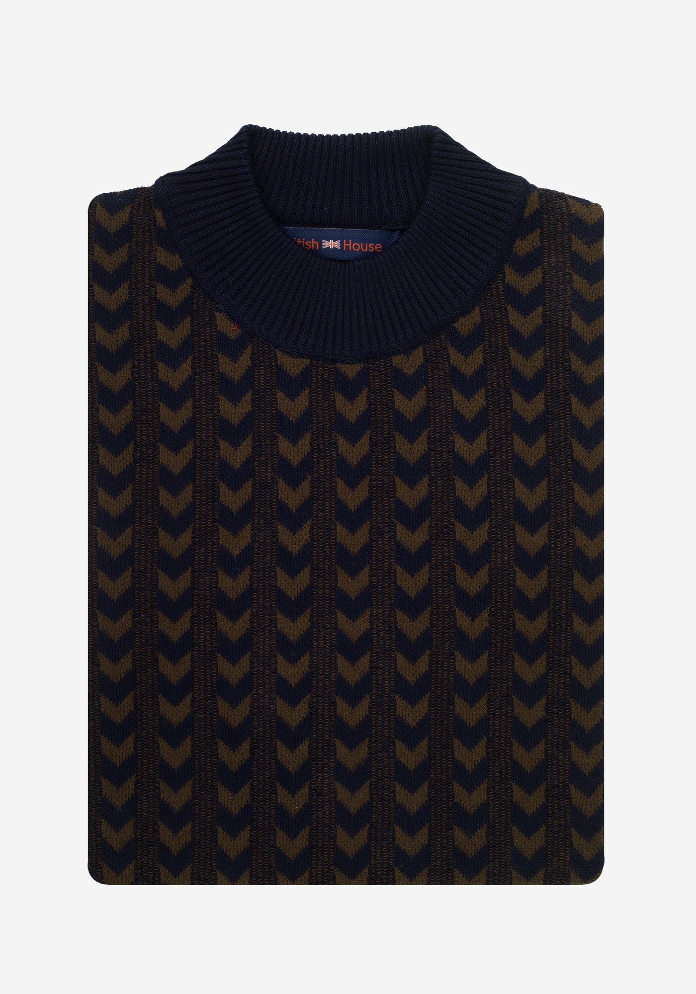 Navy Brown Arrows Pullover