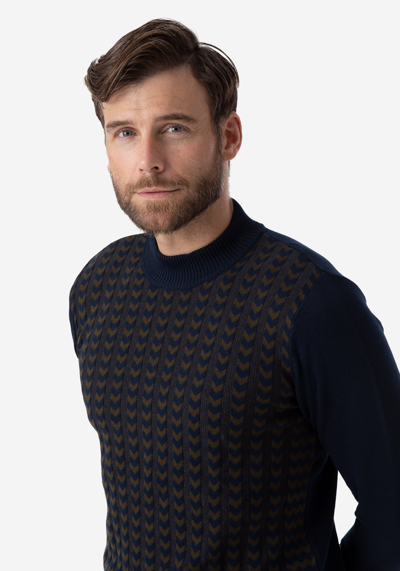 Navy Brown Arrows Pullover