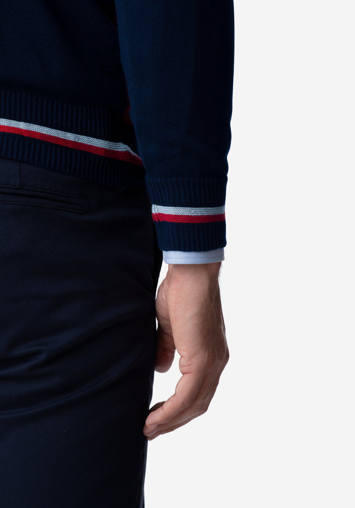 Red Navy Rhombus Pullover