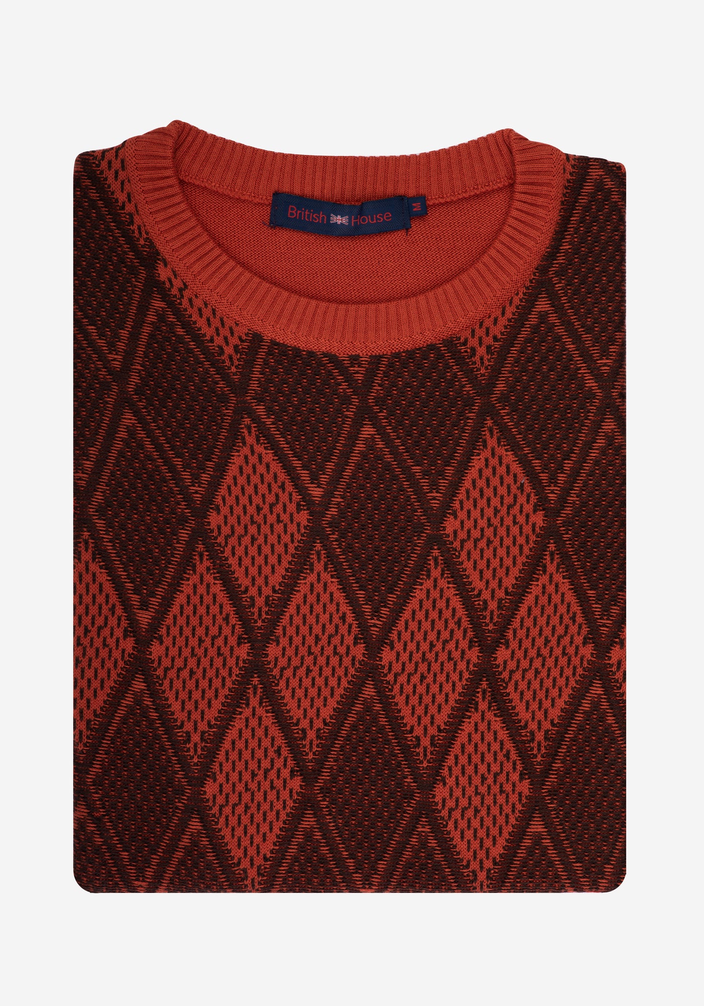 Metallic Orange Brown Rhombus Pullover