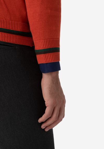 Metallic Orange Brown Rhombus Pullover
