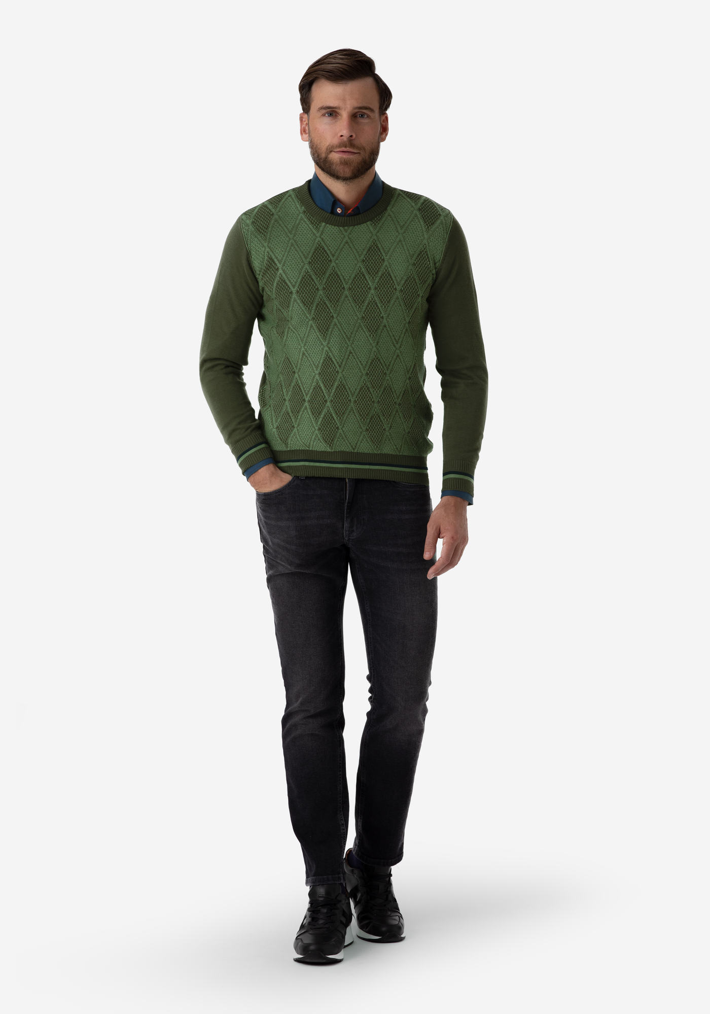 Pine Green Rhombus Pullover