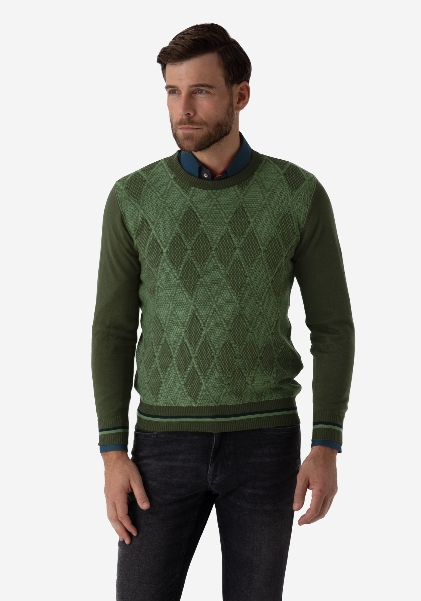 Pine Green Rhombus Pullover
