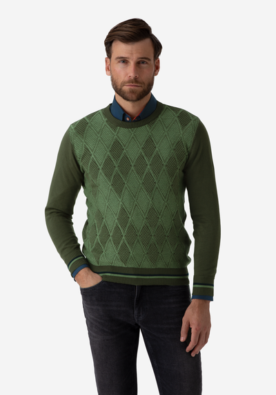 Pine Green Rhombus Pullover