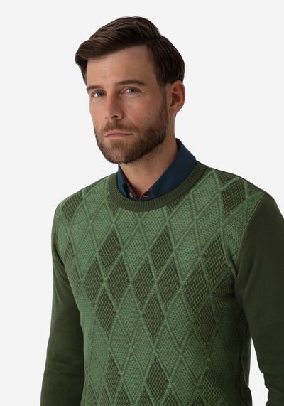 Pine Green Rhombus Pullover
