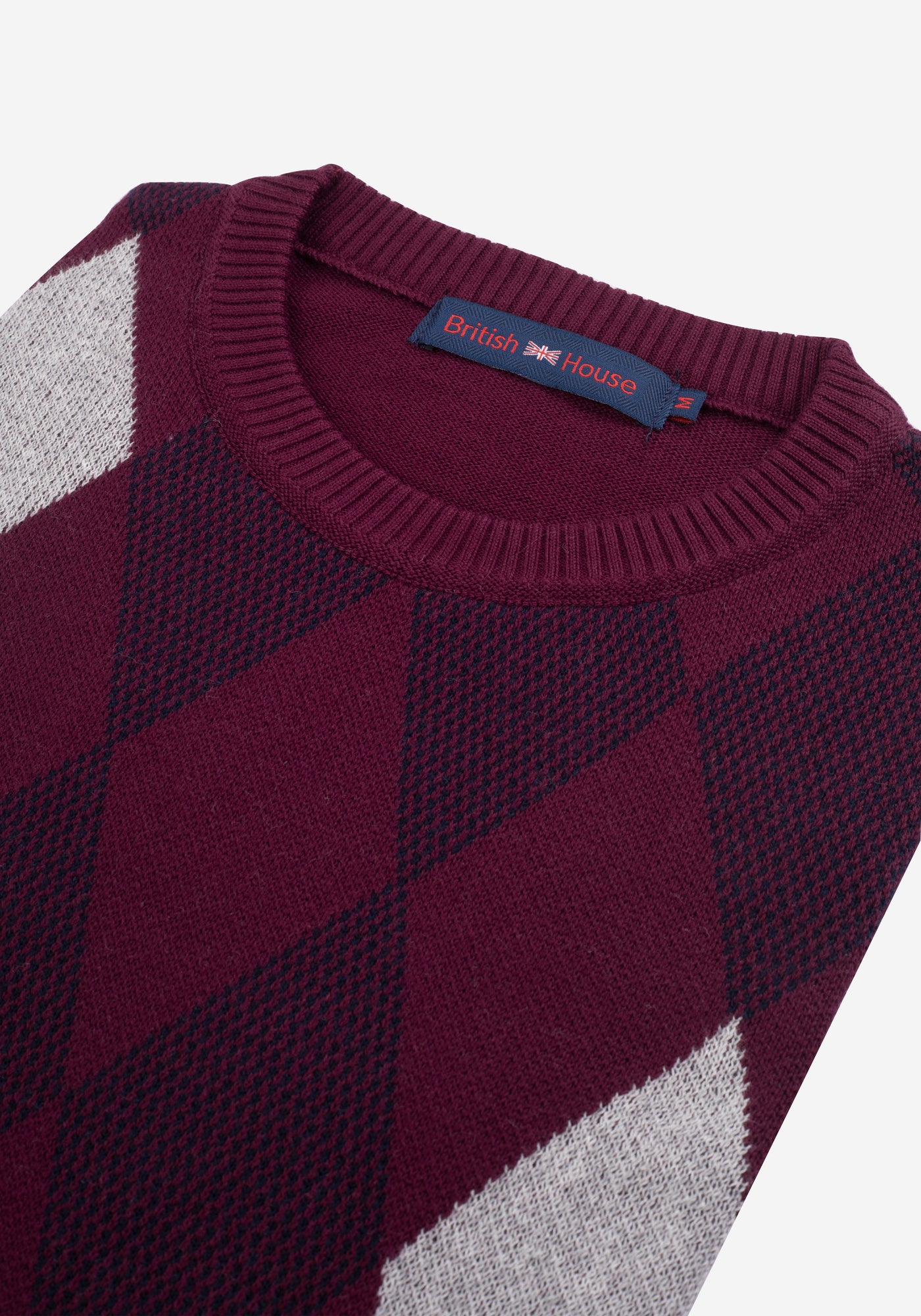 Vivid Burgundy Rhombus Pullover