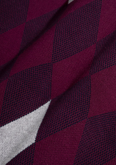 Vivid Burgundy Rhombus Pullover