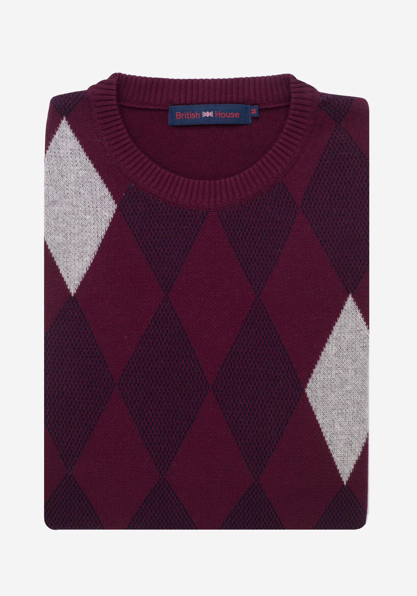 Vivid Burgundy Rhombus Pullover
