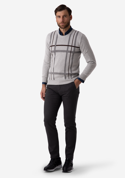 Pastel Grey Stripe Pullover