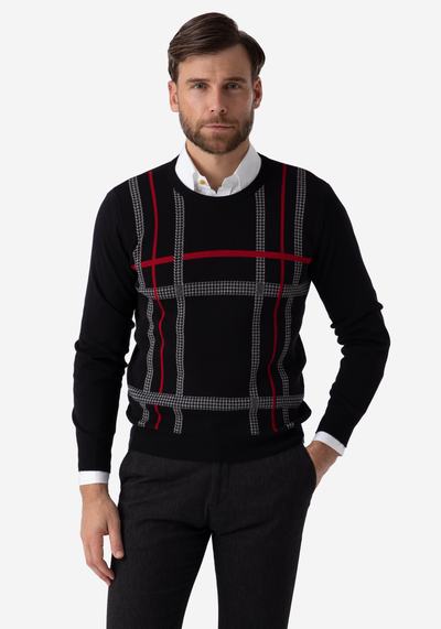 True Black Stripe Pullover