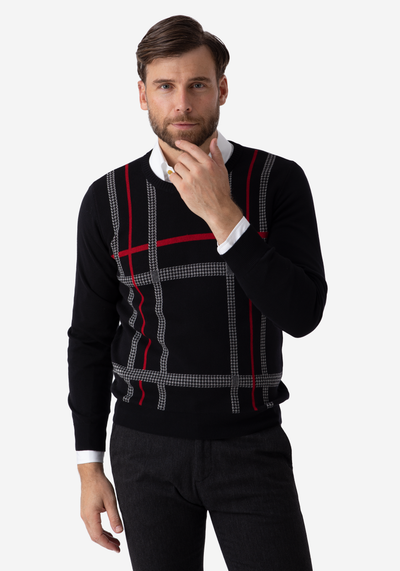 True Black Stripe Pullover