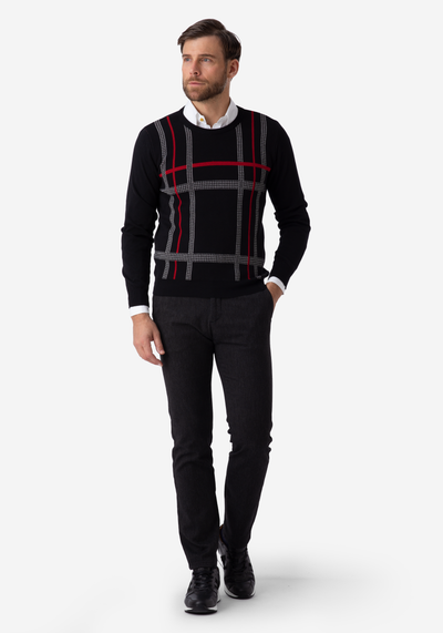 True Black Stripe Pullover