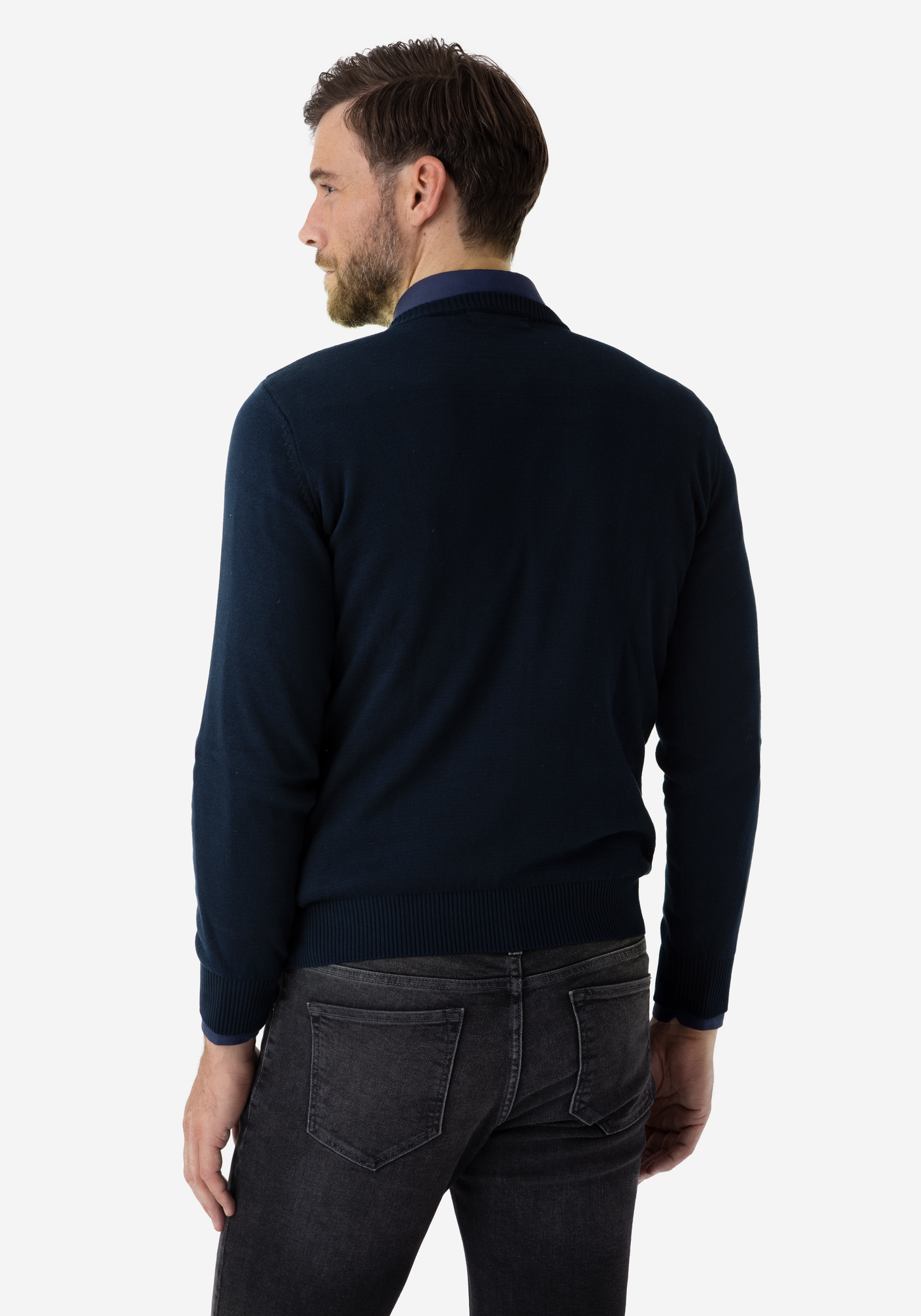 Navy Olive Chevron Crewneck Pullover