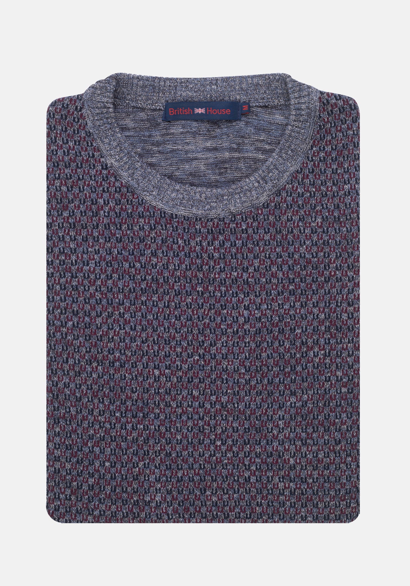 Grey Red Crewneck Pullover