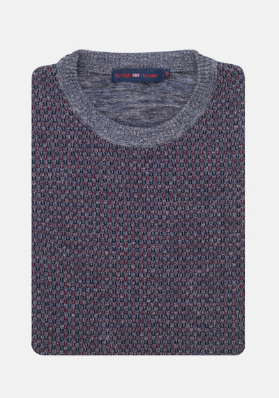 Grey Red Crewneck Pullover