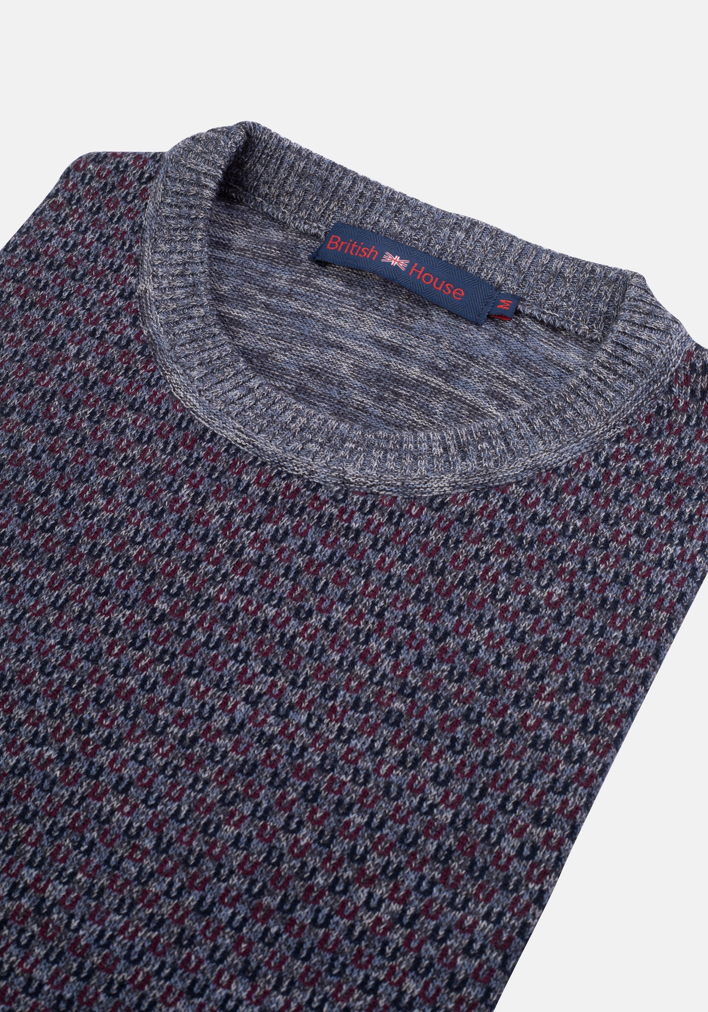 Grey Red Crewneck Pullover