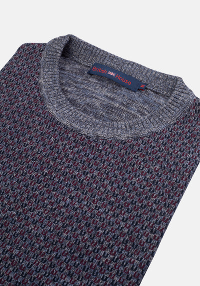 Grey Red Crewneck Pullover