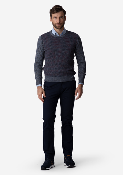 Grey Red Crewneck Pullover
