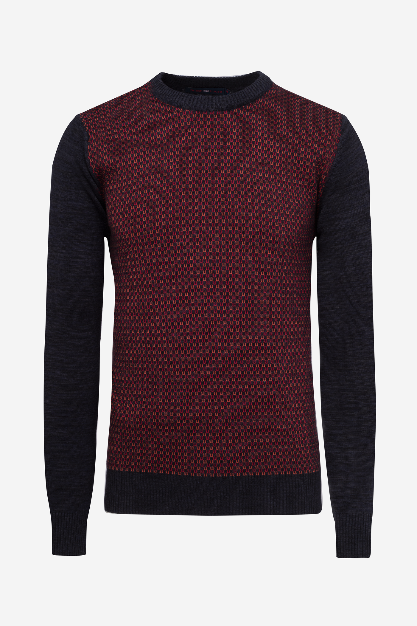 Navy Red Crewneck Pullover