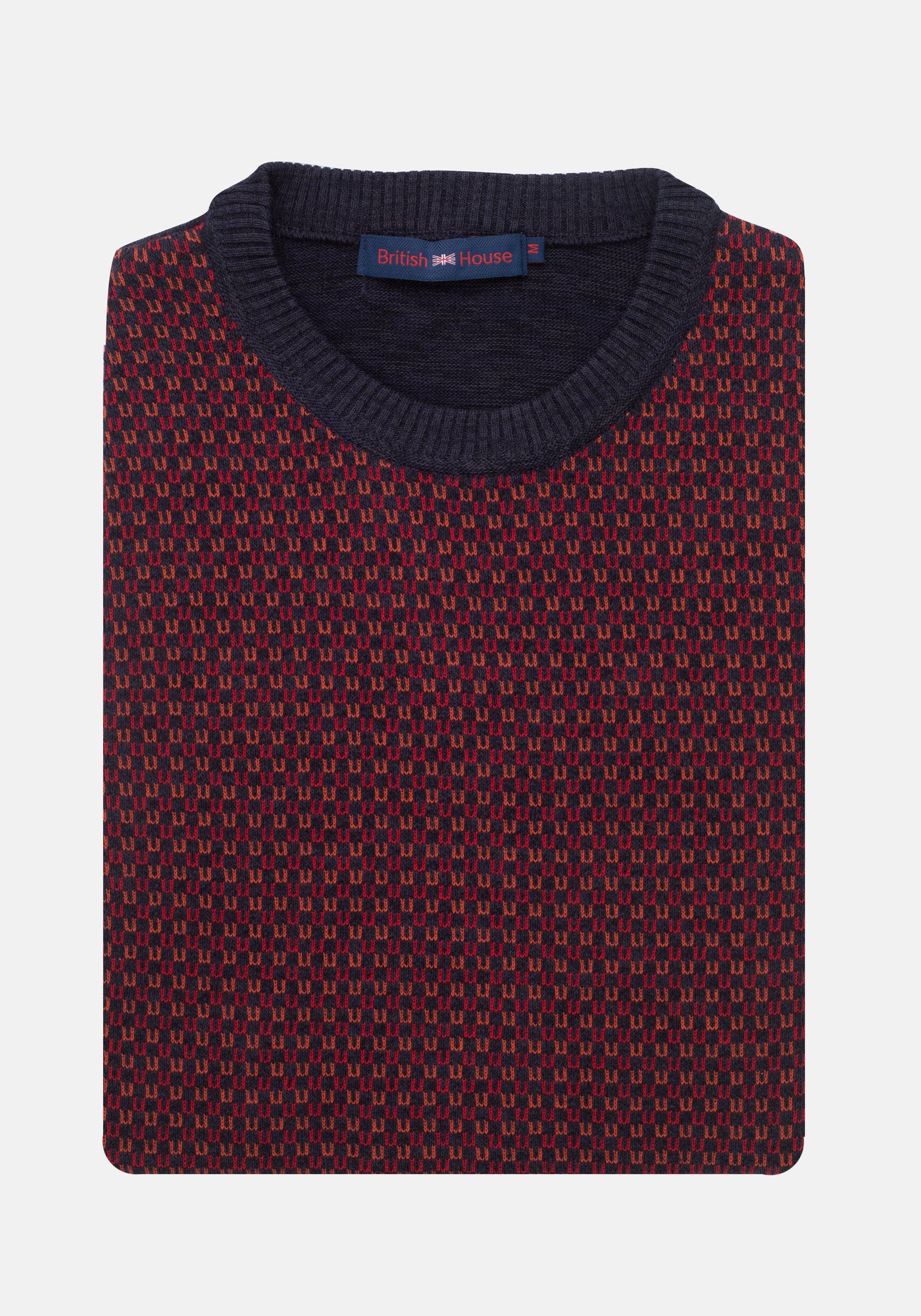 Navy Red Crewneck Pullover