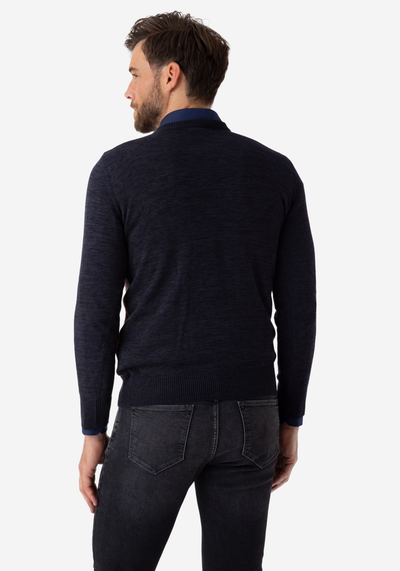Navy Red Crewneck Pullover