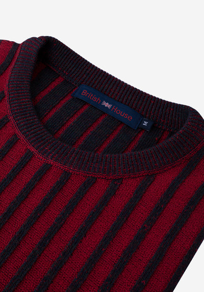 Vivid Red Stripe Pullover