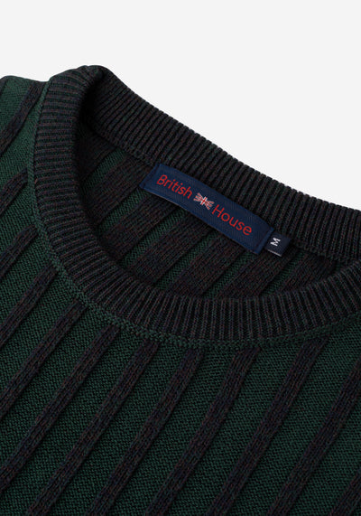 Forest Green Stripe Pullover