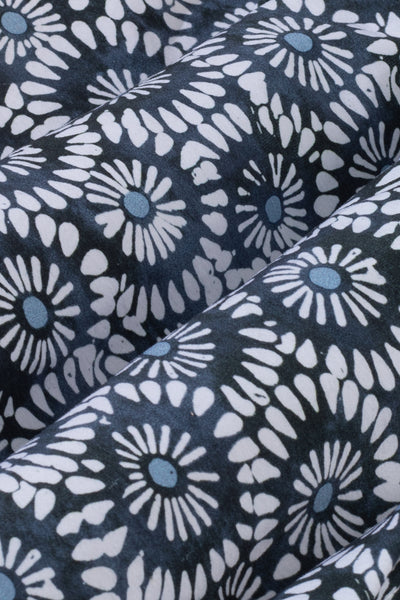 Dark Navy White Floral Swim Shorts