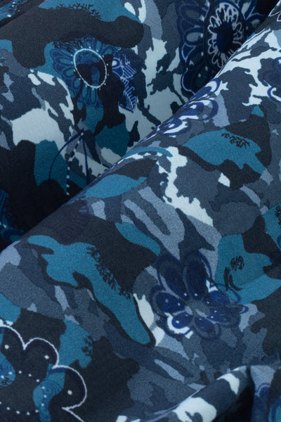 Navy Blue Floral Swim Shorts