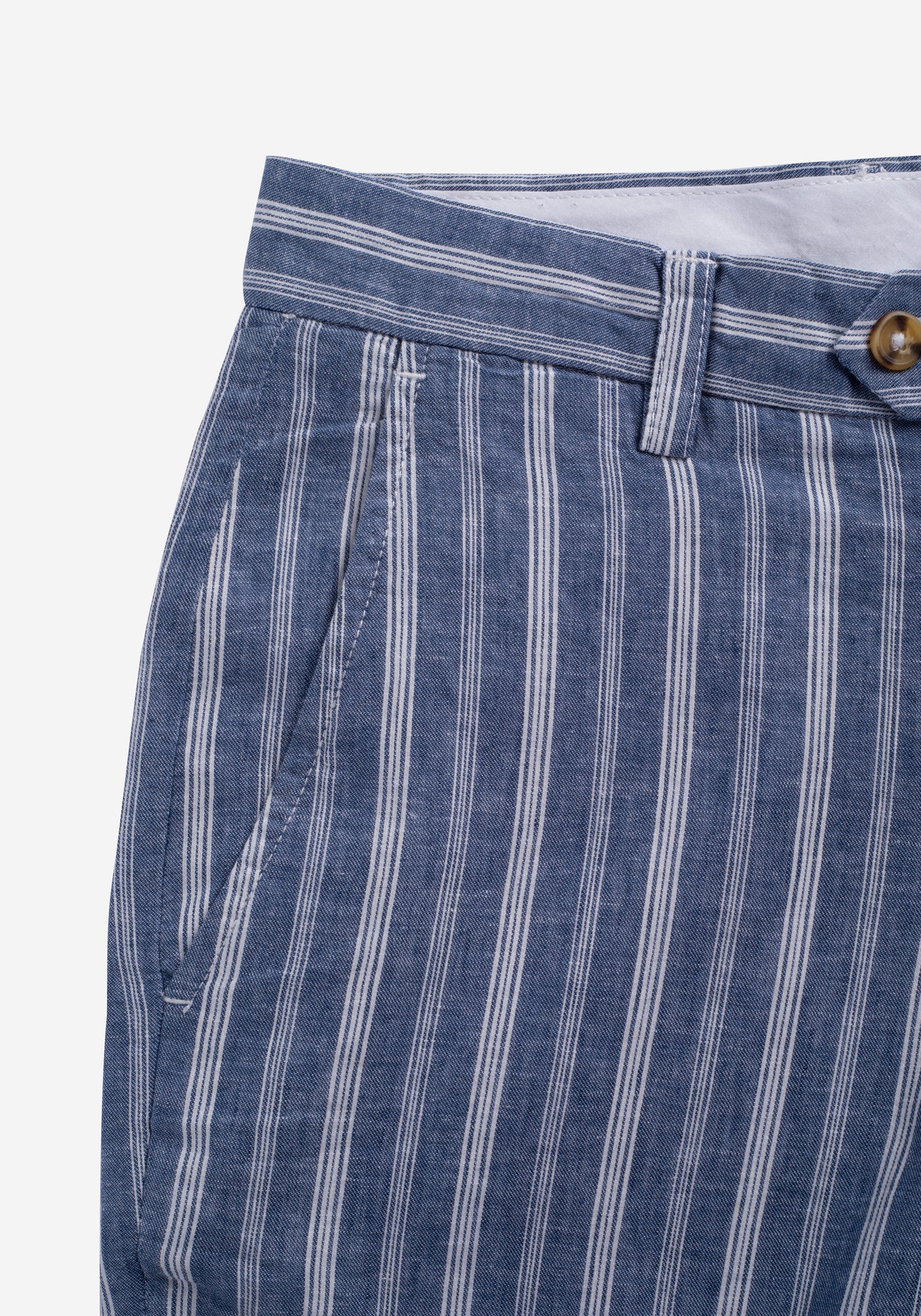 Dull Blue Cotton Linen Short