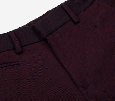 Stretch Knitted Burgundy Stripe Pants