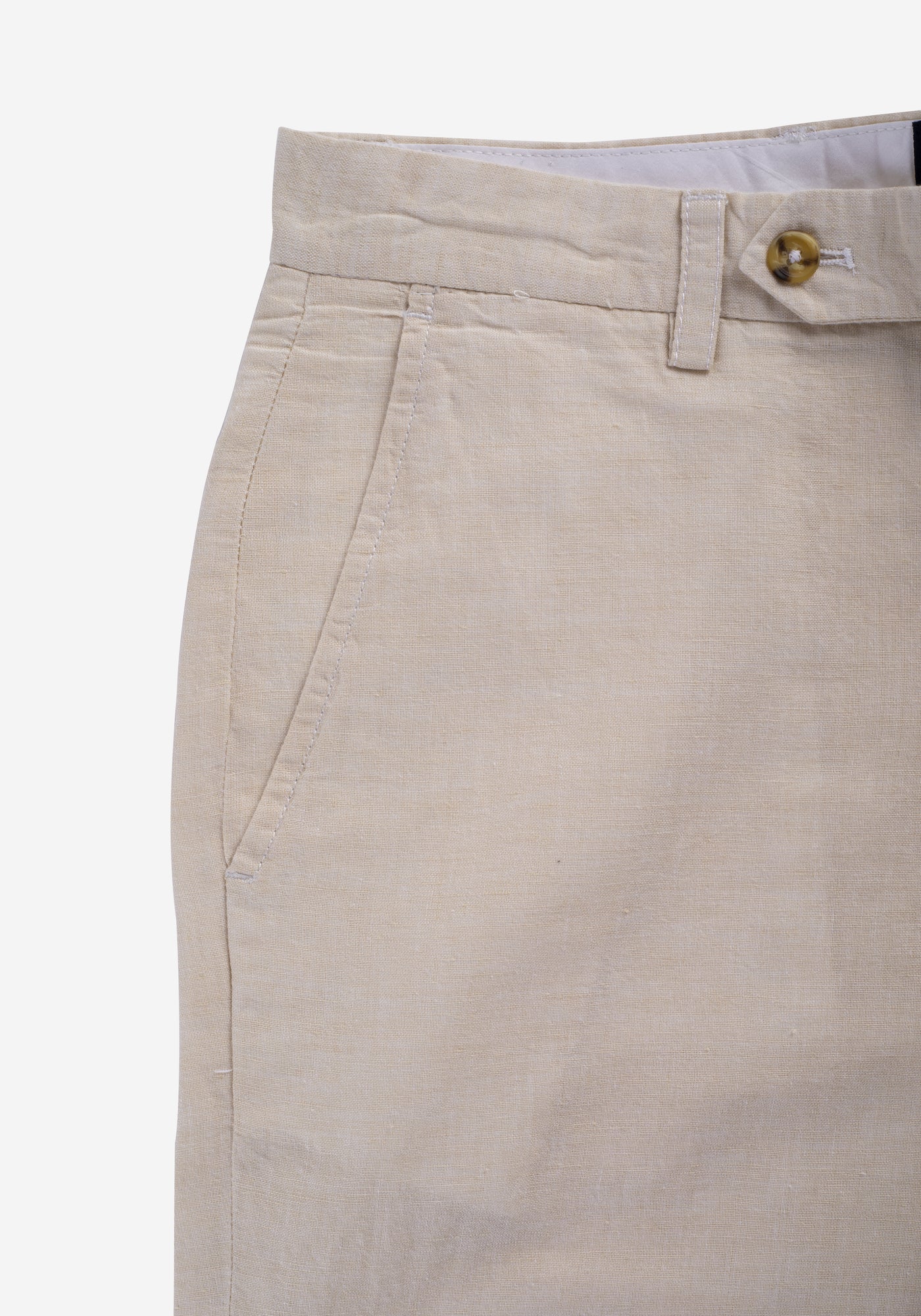 Light Beige Cotton Linen Short