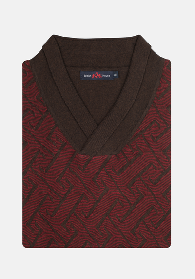 Brown Burgundy Cotton Viscose