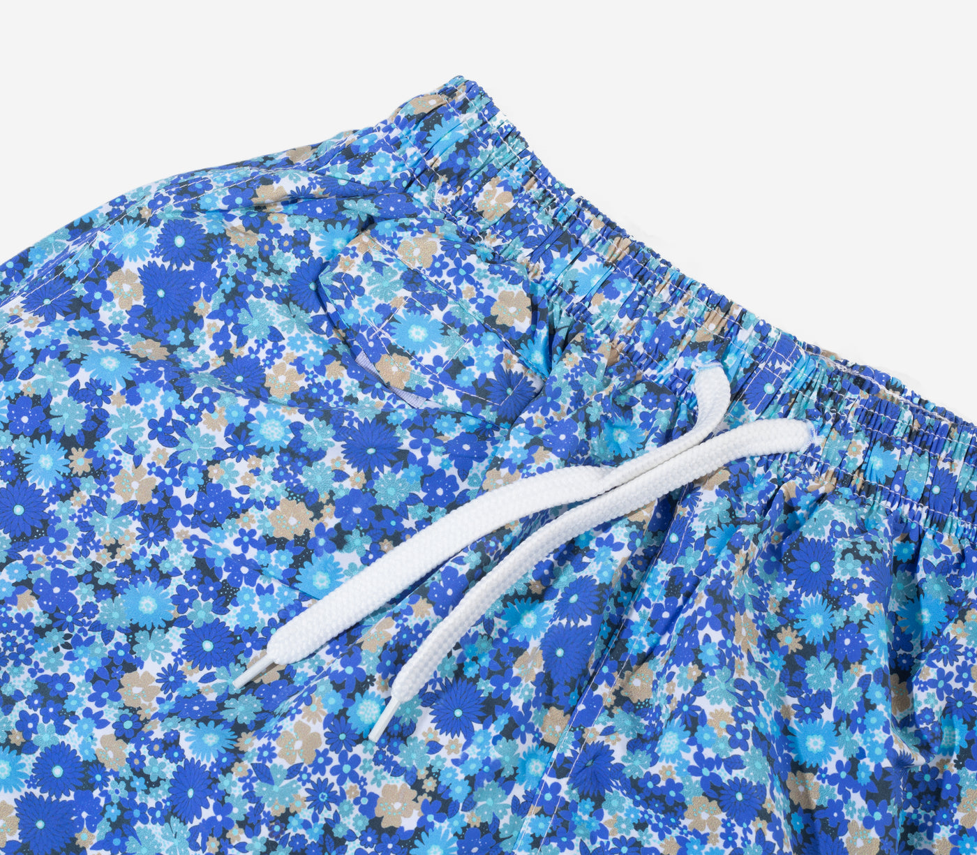 Blue Floral Swim Shorts