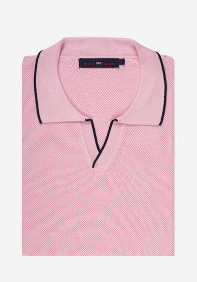 Powder Rose Knitted Polo Shirt