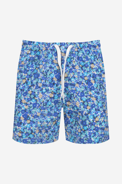 Blue Floral Swim Shorts