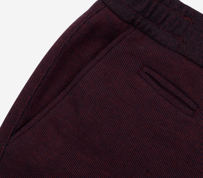 Stretch Knitted Burgundy Stripe Pants