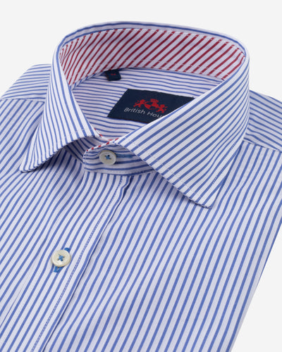 Deep Blue Stripe Poplin Shirt