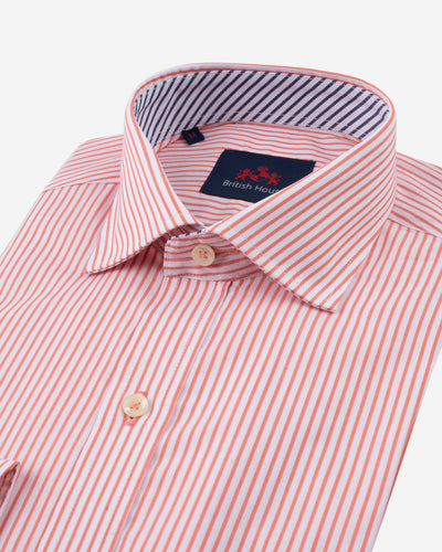 Orange Stripe Poplin Shirt