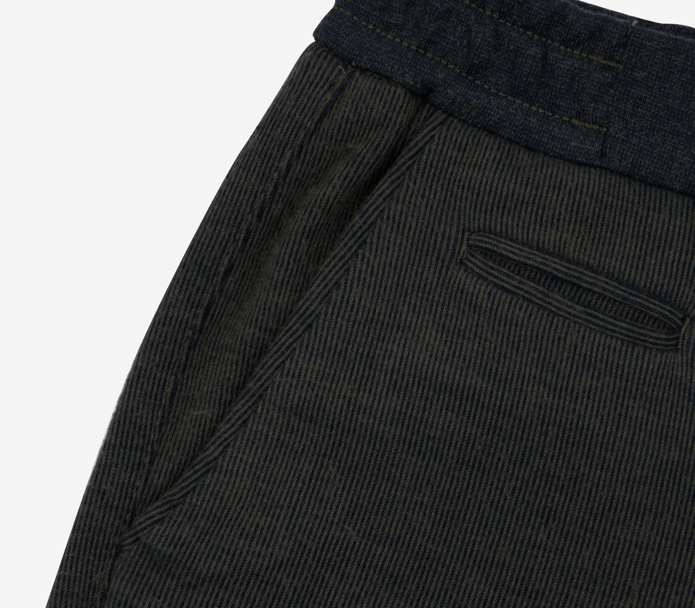 Stretch Knitted Olive Stripe Pants