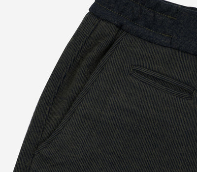 Stretch Knitted Olive Stripe Pants