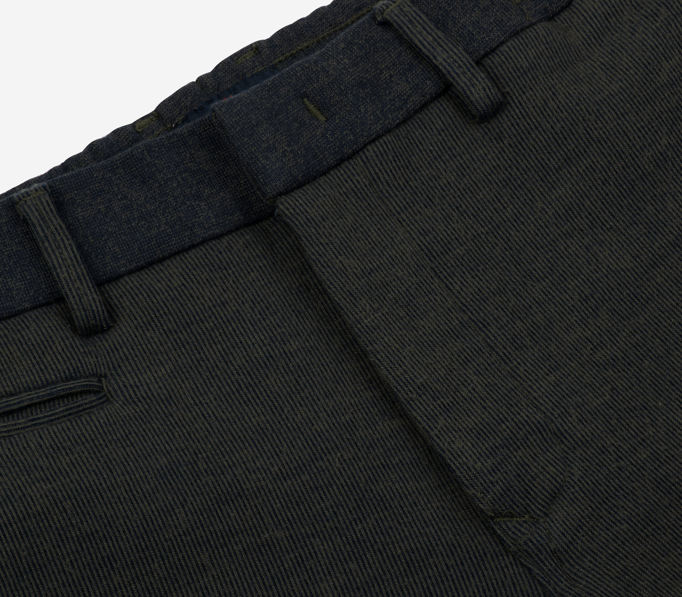 Stretch Knitted Olive Stripe Pants
