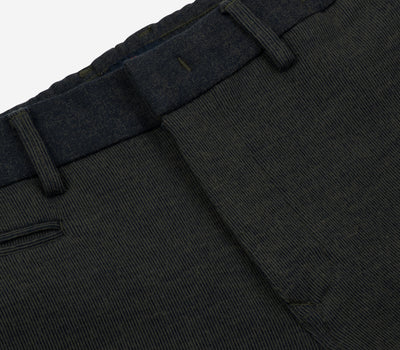 Stretch Knitted Olive Stripe Pants